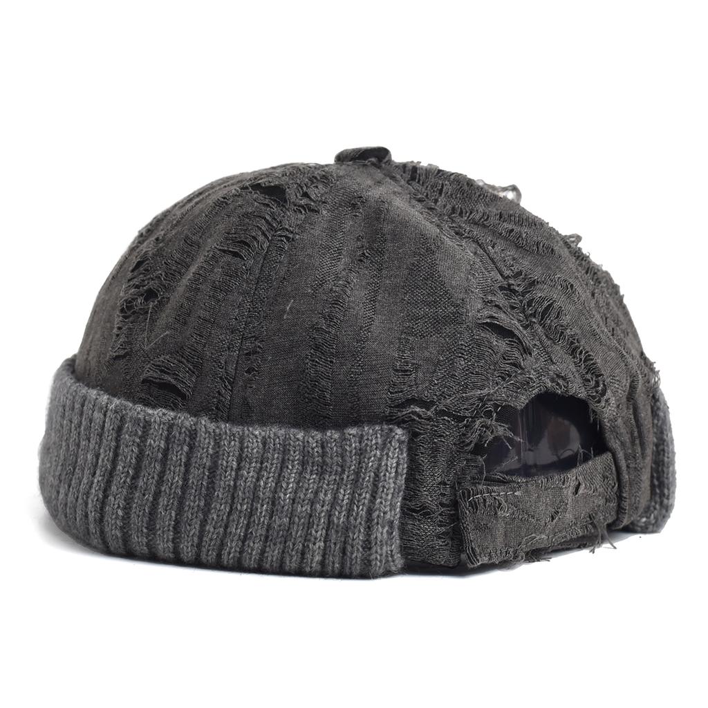 Unisex Solid Color Brimless Caps For Men Women Streetwear Hip Hop Hats Retro Beanie Docker Caps Adjustable Dome Hats