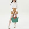 Longchamp Le Pliage Solid Logo Snap Zipper Foldable Nylon Canvas Dumpling Tote Shopping Shoulder Bag Medium Women Tote Sage-Green 2605089P84
