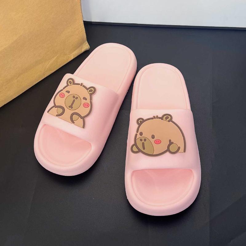 Fashion Summer New Beach Slipper Outdoors Nonslip Couple Shoes Cute Capybara Design slipper Men Women Thick Sole Slippers Zapatos 2025