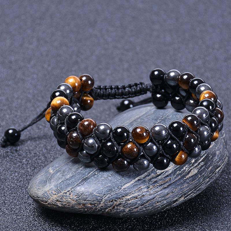 JYL TS Bracelet Men s Braided  Stylish Enhances Charm & Stability 6MM tiger eye