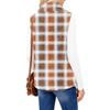 Women's Checked Print Fashionable And Warm Fleece Cardigan Vest Jacket