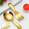 2 Pieces Alternative Color Fork and Spoon Compact Cutlery Set Travel Friendly Cutlery Supplies for Camping and Picnics