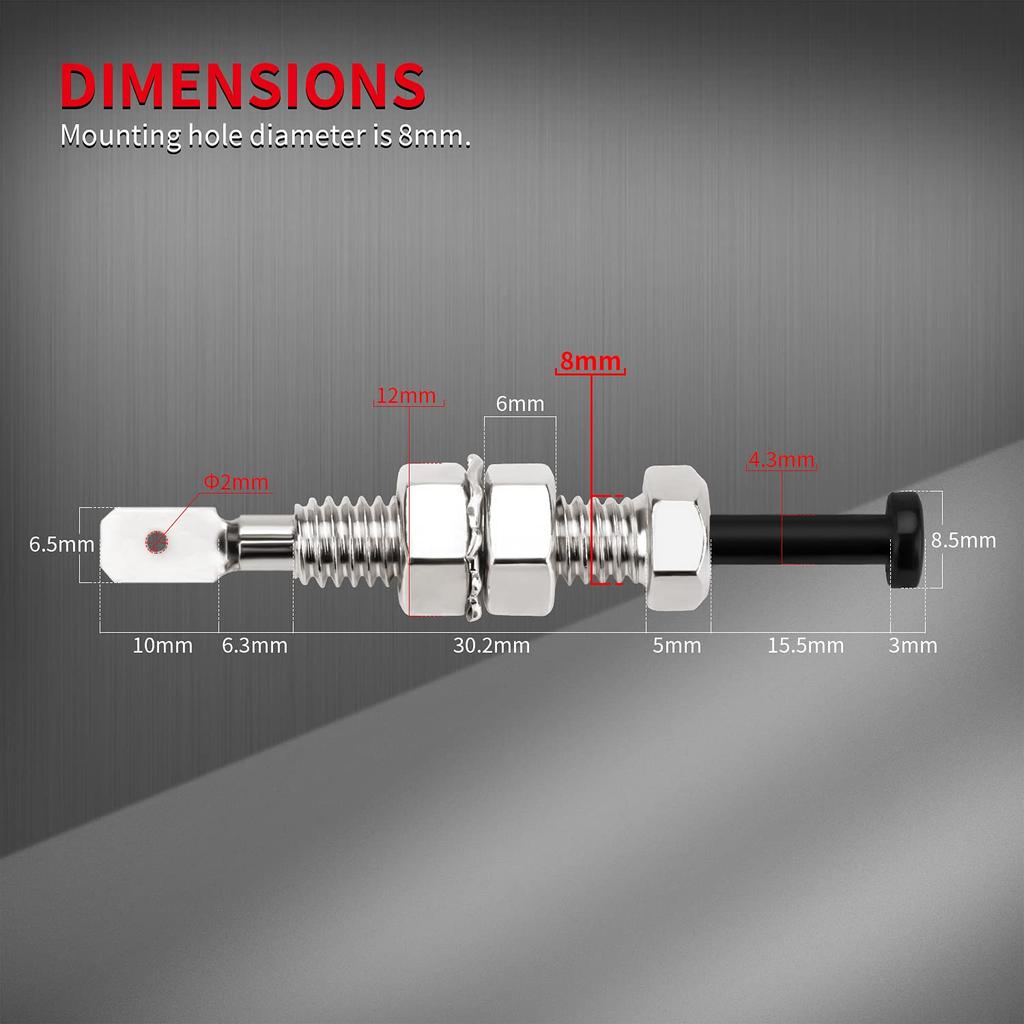 DaierTek Door Pin Switch Car Hood Jamb Auto Alarm Security Adjustable Momentary ON Off 12VDC 20A for Automotive Trunk - 3Pcs