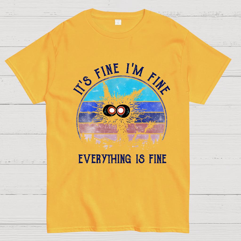 It ‘s Fine I Am Fine Everything Is Fine Funny Black Cat Cotton Summer Casual Cool Loose T-Shirt