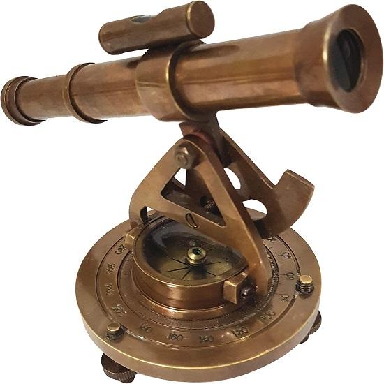 Compass Telescope Surveying Theodolite Marine Home/Office Desk Decor Vintage Geodetic Transit