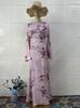 European and American summer new models are elegant and soft temperament long-sleeved long dress floral dress women