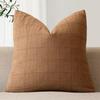 Beige Leinen Karomuster Kissenbezüge Boho Bauernhaus Vintage Neutraler Kissenbezug Heimdekoration für Sofa Stuhl Schlafzimmer Wohnzimmer