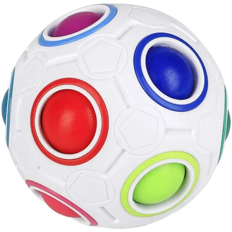 

Rainbow Puzzle Ball Magic Speed Cube Ball Fun Stress Reliever Magic Ball Sensory Toys Puzzle Fidget Ball For Kids Autism Adults