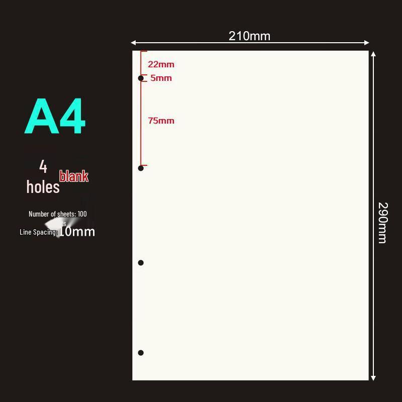 JINGRUIXIANG Multi-Size Loose-Leaf Refill Paper