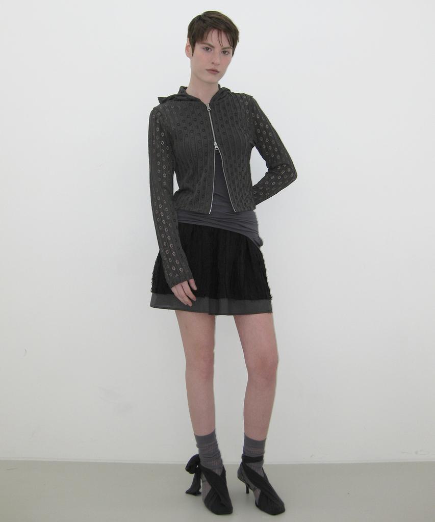 Kasel Ripple Layered Skirts, Black