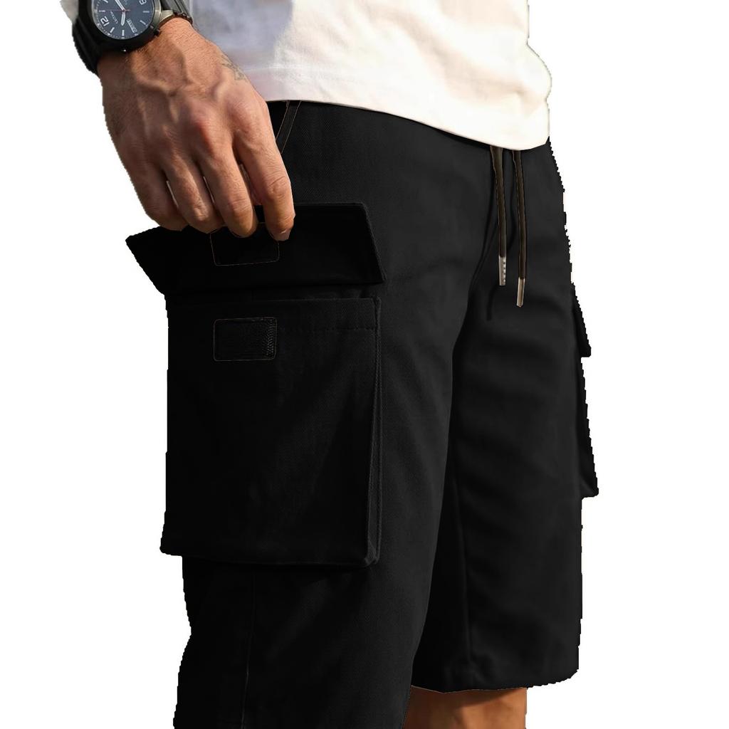 Men's Casual And Fashionable Lace-up Lightweight Sports Shorts - Men's Loose Multi-pocket Work Pants