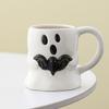 Cute Ghost Pumpkin Halloween Ceramic Mug   Reusable Spooky Coffee Cup with Handle, Halloween Party Gift