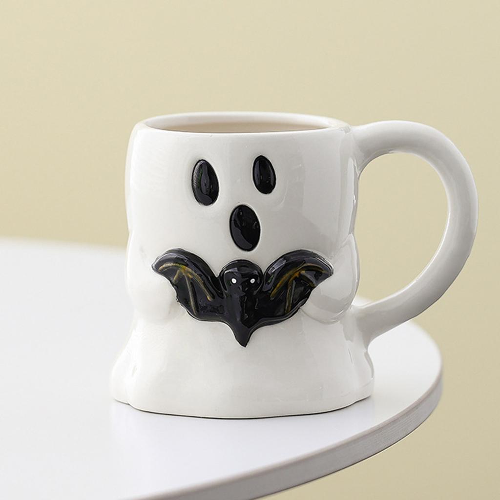 Cute Ghost Pumpkin Halloween Ceramic Mug   Reusable Spooky Coffee Cup with Handle, Halloween Party Gift