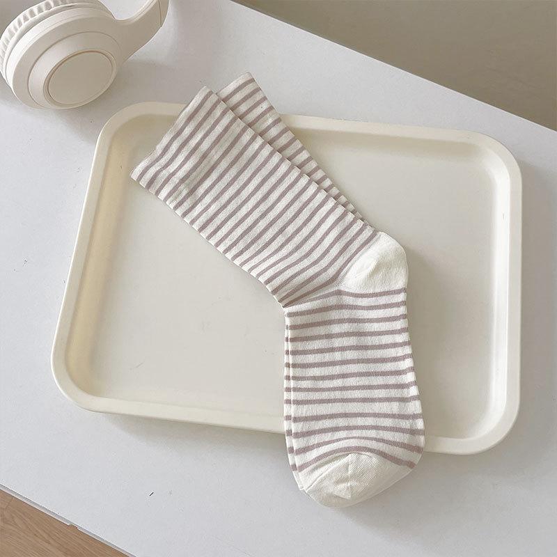 Striped Mid-calf Vintage Old Man Mid-calf Socks Wide Opening Not Tight Maternity Postpartum Post-natal Stockings for Women Extra Large Loose Socks