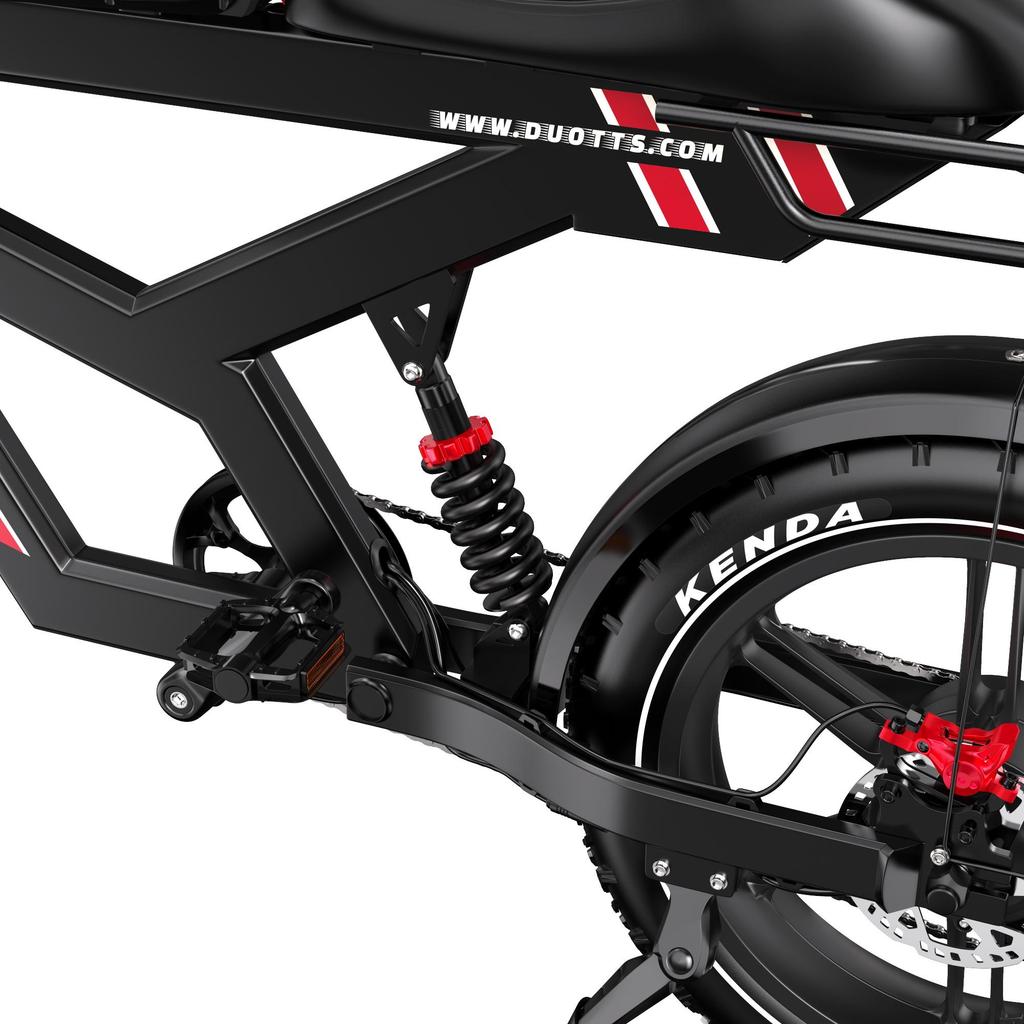 Elektrofahrrad All Terrain DUOTTS 20" 750W Motor E-Bike für Erwachsene 52V 27AH Max. Reichweite 140 km Hydraulische Bremse Last 150 kg Schwarz F20