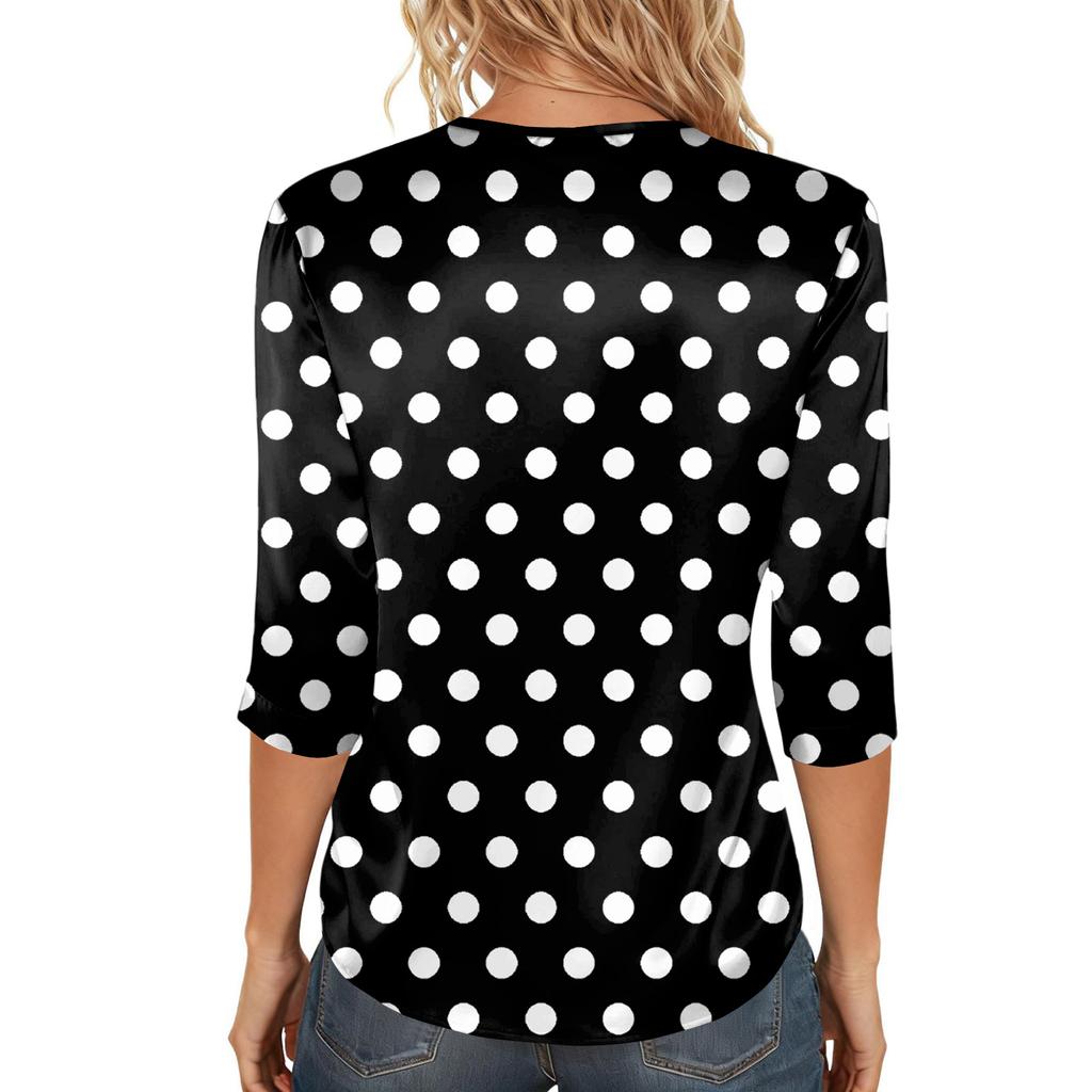 Bluse Für Damen Festlich 3/4 Langarm Hemden Business Casual Outfit Oberteile