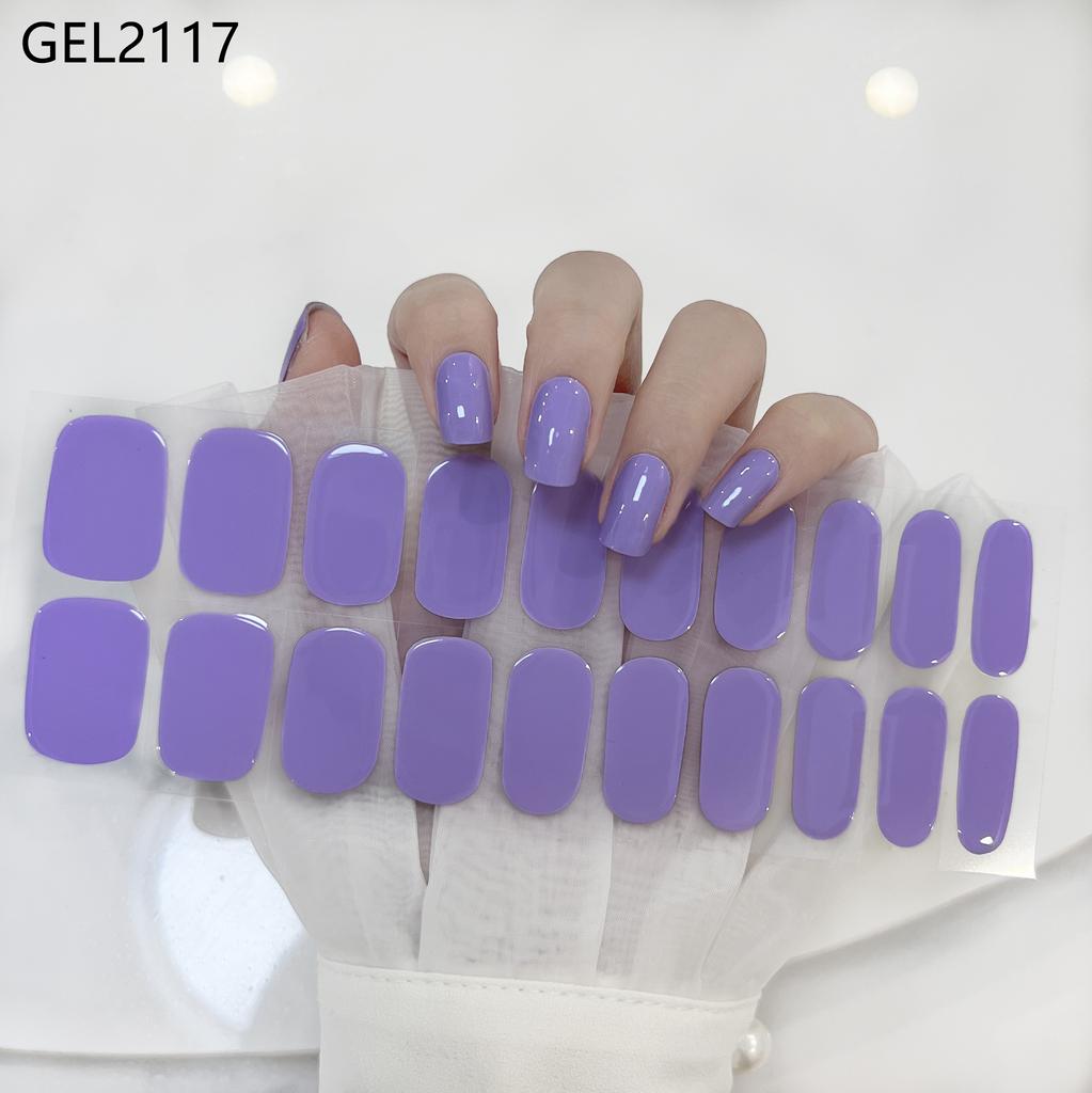 Custom Logo Semi Cured Gel Nail Sticker Waterproof Full Cover Gel Nail Wraps