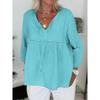 New Women's Solid Color Casual Long-sleeved V-neck Regular Multi-color Women's Top Shirt