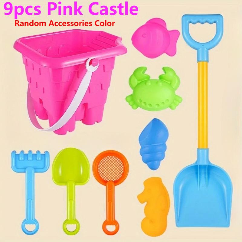 Beach Toys Set for Kids Toddlers Girls Sandcastle Sand Bucket Shovels Animal Sand Molds Travel Sand Toys for Beach Sandbox Toys
