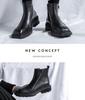 2025 Autumn Men's Mid-Heel Square Toe Martin Boots with Side Zipper