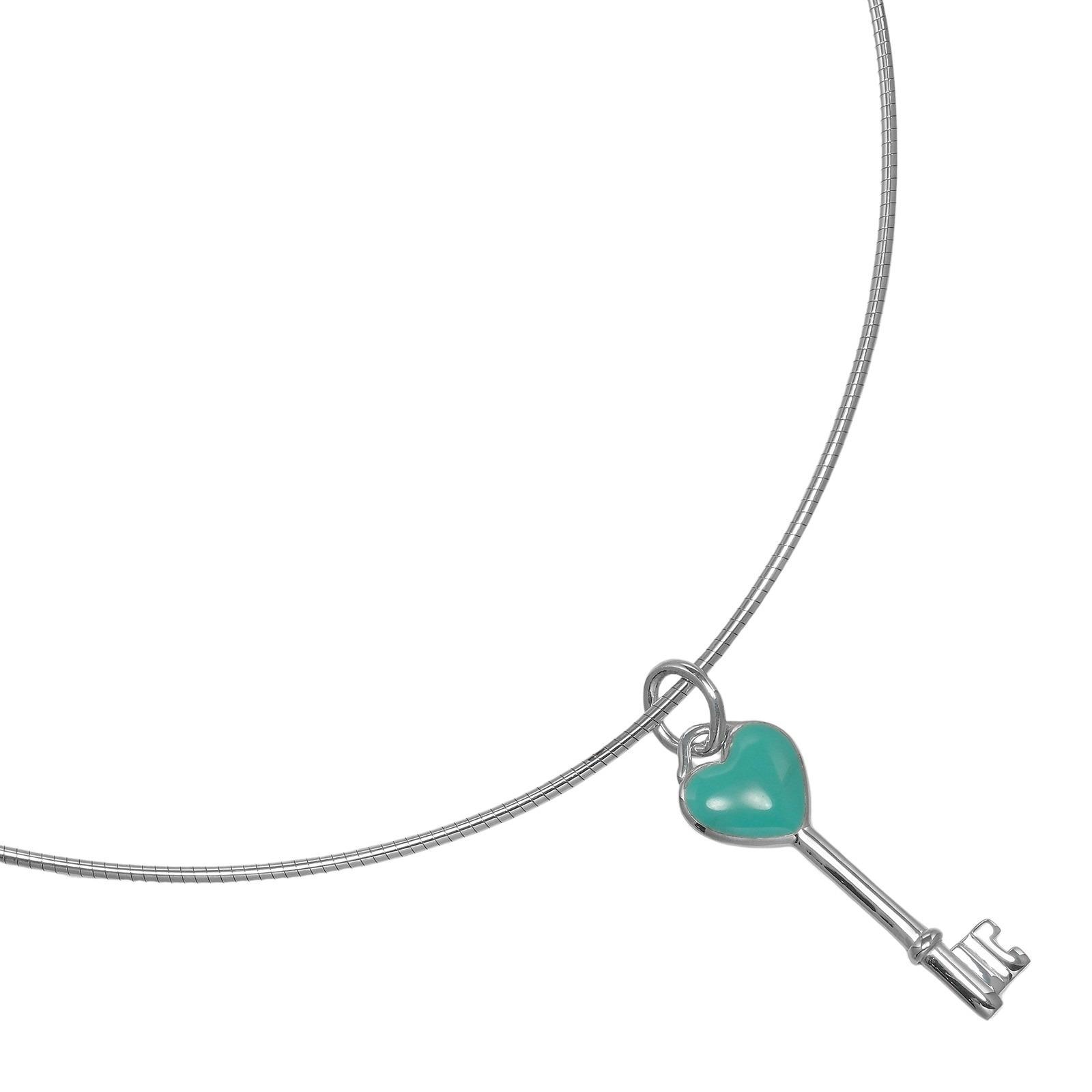 

TIFFANY&Co. Heart key Necklace choker Silver925 6.7g Women Used