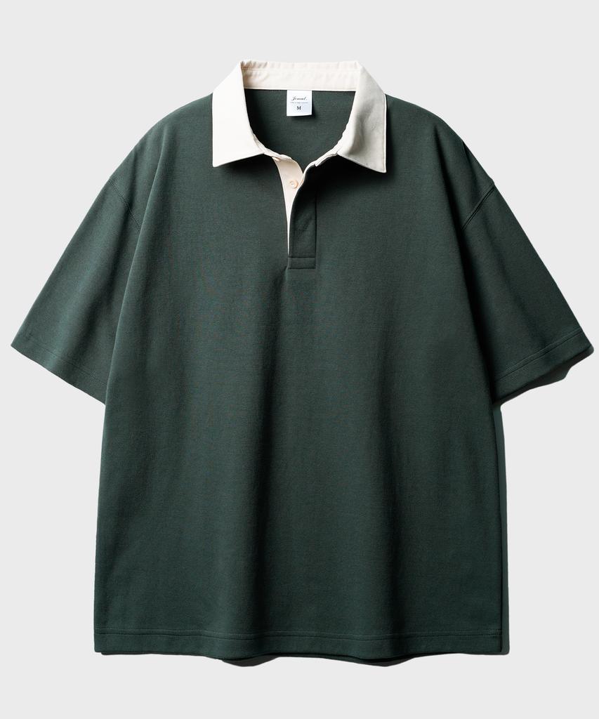 JEMUT [2Pack] Work Oversized Collared Short Sleeve T-Shirt Sost2568
