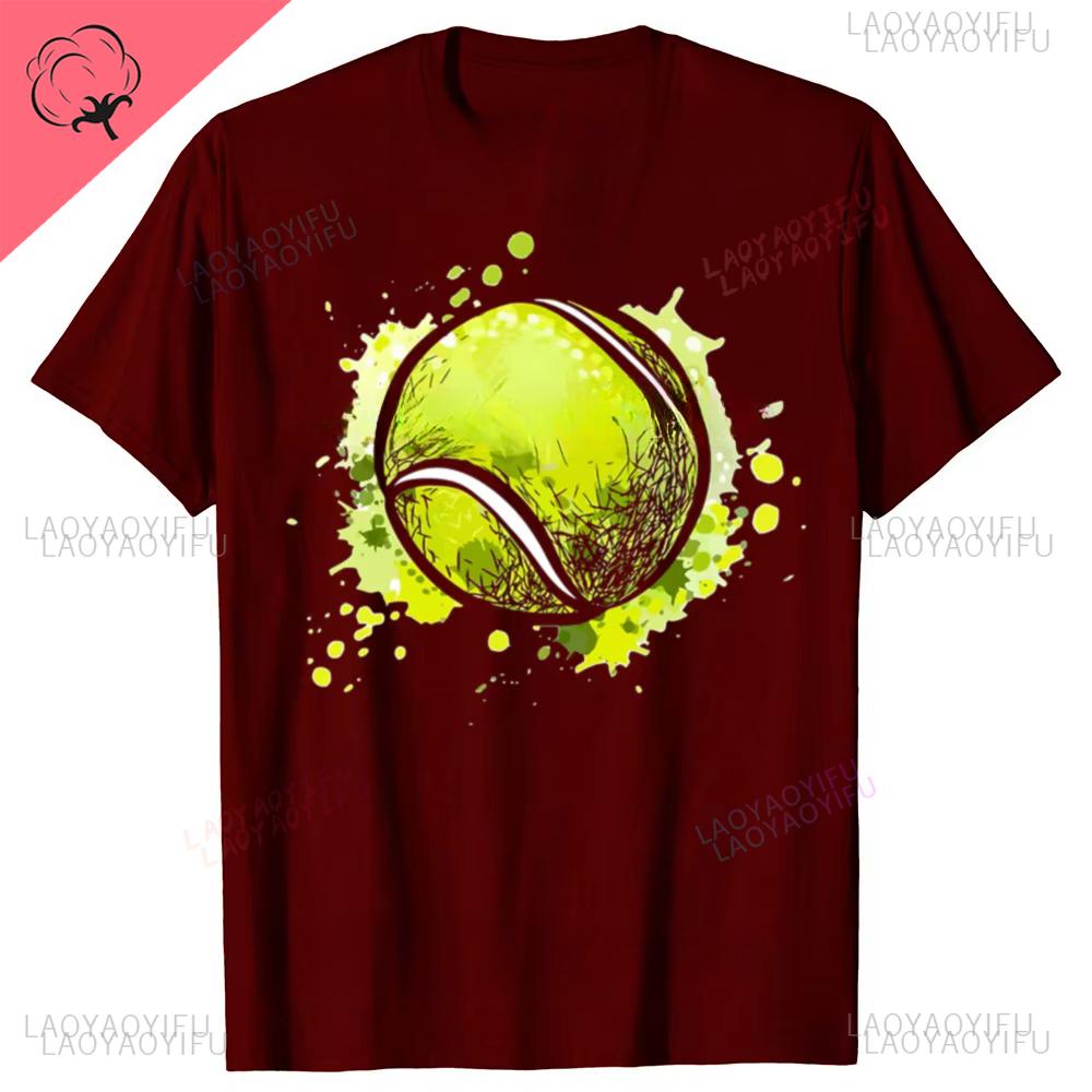 Funny Tennis Ball Graphic T Shirts Men Women Cotton Humor Streetwear Tee Unisex Tennis Player Loose Clothing Oneck Sweatshirt