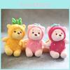Adorable Pineapple Bear Plush Keychain Cute Short Plush Toy Bag Charm 13cm