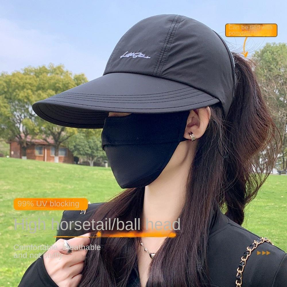 Breathable Sun Hat Foldable Peaked Cap Fashion Ponytail Hat  Outdoor Sports