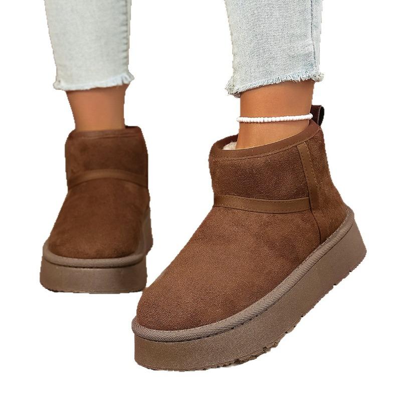 Women's Wide Width Platform Snow Boots, Plush Lined Arctic Booties, Thickened Winter Ankle Boots Wholesale
