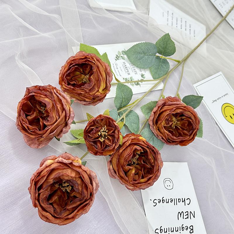 Artificial Rose Flower Bouquet For Home Decor Silk Fabric Fake Flowers
