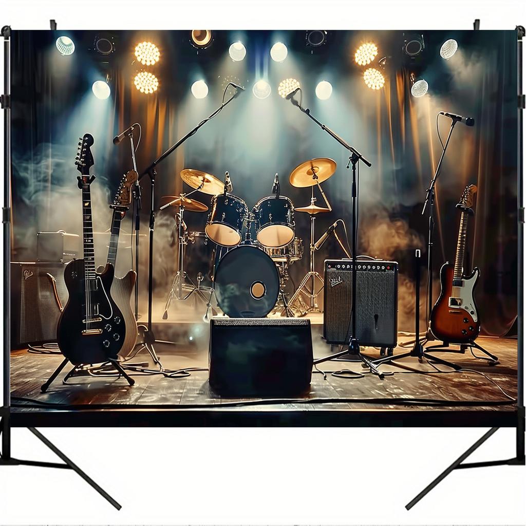 Polyester Background Board for Live Music Stage, Multifunctional, Suitable for Concerts, Festivals, Photo Background, 1 Ud.