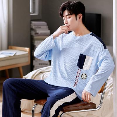 Pigiama 3XL Pigiama a Maniche Lunghe Set Pigiama da Uomo Pigiama a Quadri da Notte Tute Homewear Moda