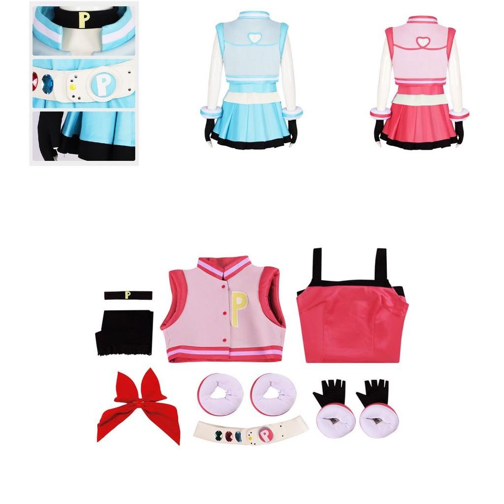 Renkli Polyester Powerpuff Girls Kostümü Cadılar Bayramı veya Sahne Gösterileri İçin Mükemmel