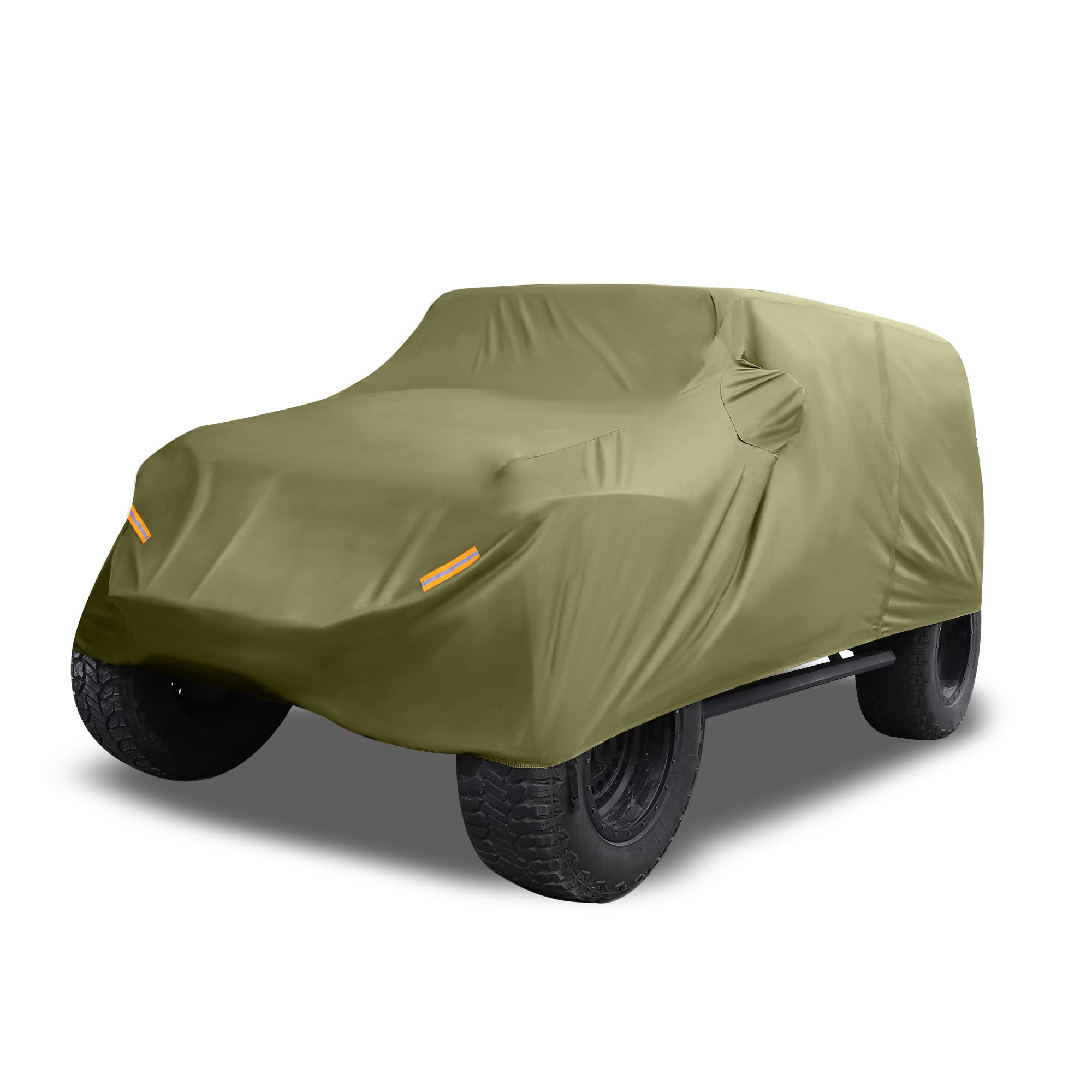 

X AUTOHAUX SUV Car Cover for Jeep Wrangler Outdoor Waterproof and Snow 210D Oxford Dark Green JK/JL 2-Door (2007-2021) - Sun, Rain, Dust, Wind, темно-зеленого