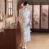 Su damlası yakalı kolsuz ulusal tarz yeni Çin uzun geliştirilmiş cheongsam 1011 yeni genç kız yüksek duygu yaz