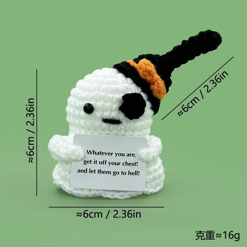 Lovely Crochete Doll Halloween Decorations Emotional Support Doll Handmade Toys Friends Gift Autumn Decoration