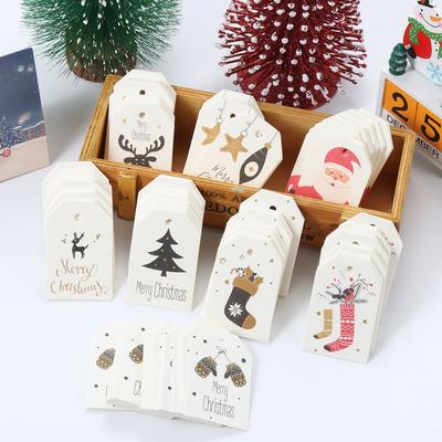 50PCS Party Cards Xmas Decoration Wrapping Supplies Hang Tags Gift Wrapping Kraft Tag Christmas Labels