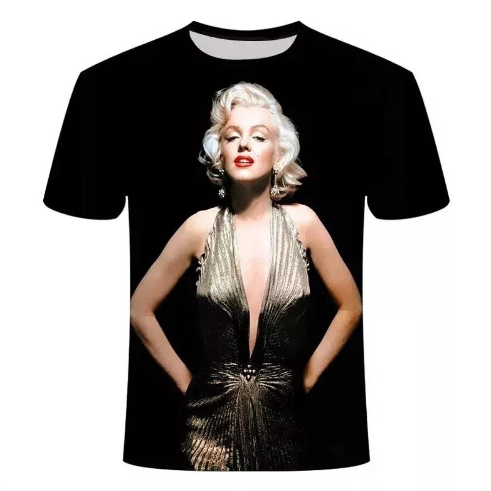 Marilyn Monroe Hip-Hop 3D Printed Men’s Short-Sleeve T-Shirt Casual Crew Neck Loose Top