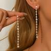 Simple And Fashionable Zircon Super Flash Long Fringed Earrings, Female Summer Fairy Earrings, Niche Design Sense, High-End Earrings.