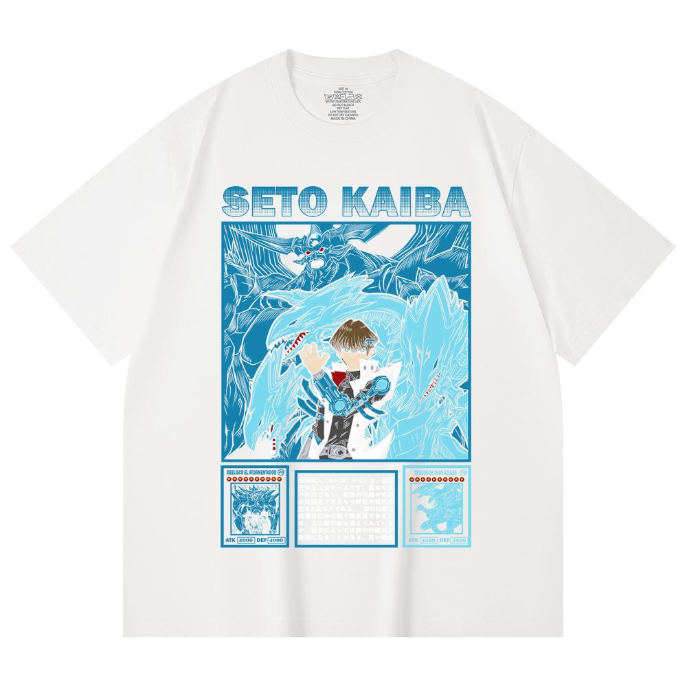 230 Gsm 100% Cotton Yu-Gi-Oh V6 Seto Kaiba Print Unisex Heavy Cotton T Shirt