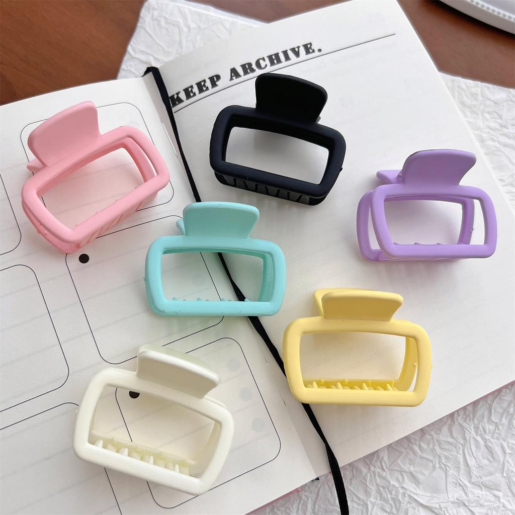Square Hair Claw Clips Women Girls Small High Ponytail Clip Clamp Korean Simple Matte Non Slip Hair Styling Accessories
