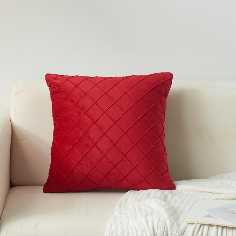 New Dutch Velvet European Style Model House Plaid Embroidered Diamond Pattern Pillowcase Fashionable Ins Style Pillowcase