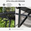 Garden Table Boho-Style Outdoor Side Table, PE Rattan, Tempered Glass, Weather-Resistant, 50 Cm X 50 Cm X 50 Cm, Black