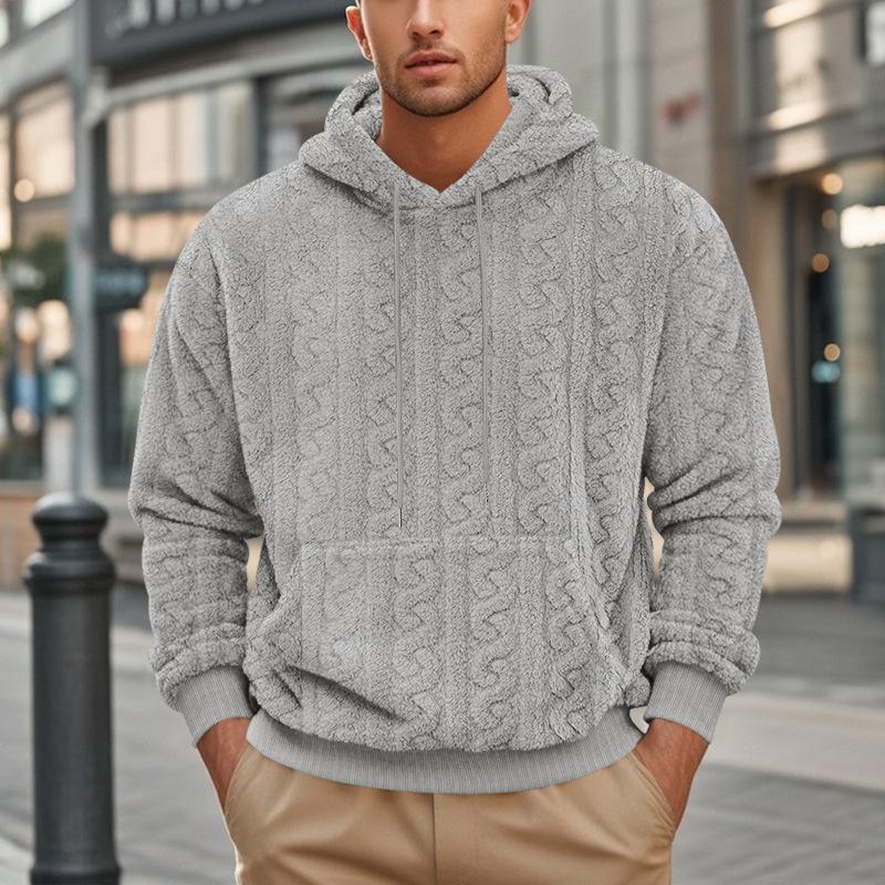 Autumn Winter New Fashion Men's American Style Solid Color Long Sleeve Hooded Pullovers Sweatshirts Male Hoodies Clothes