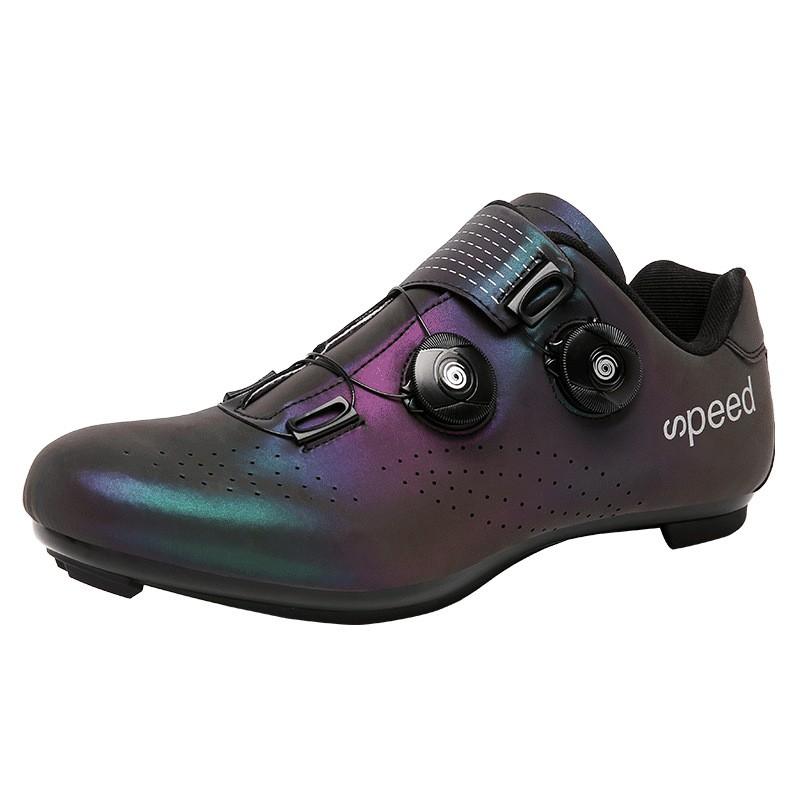 Unisex Cycling Shoes With Cleat Compatibility Road Mountain Bike Pedal Locking Footwear Reflective Design