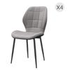 Set of 4 Modern Dining Chairs for Kitchen and Living Room with Flannel Upholstery, Grey