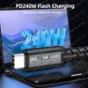 Elbow Type-C to USB5.0 PD240W 80Gbps Thunderbolt 5 Type-C Cable 16K 8K 48V/5A for iPhone 16 Pro Tablet Switch Laptop MacBook Pro