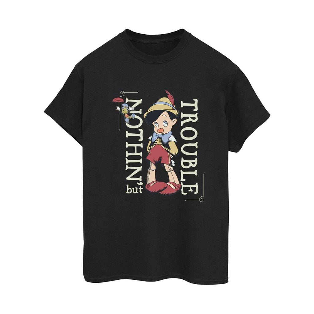 Disney Womens/Ladies Pinocchio Nothing But Trouble Cotton Boyfriend T-Shirt