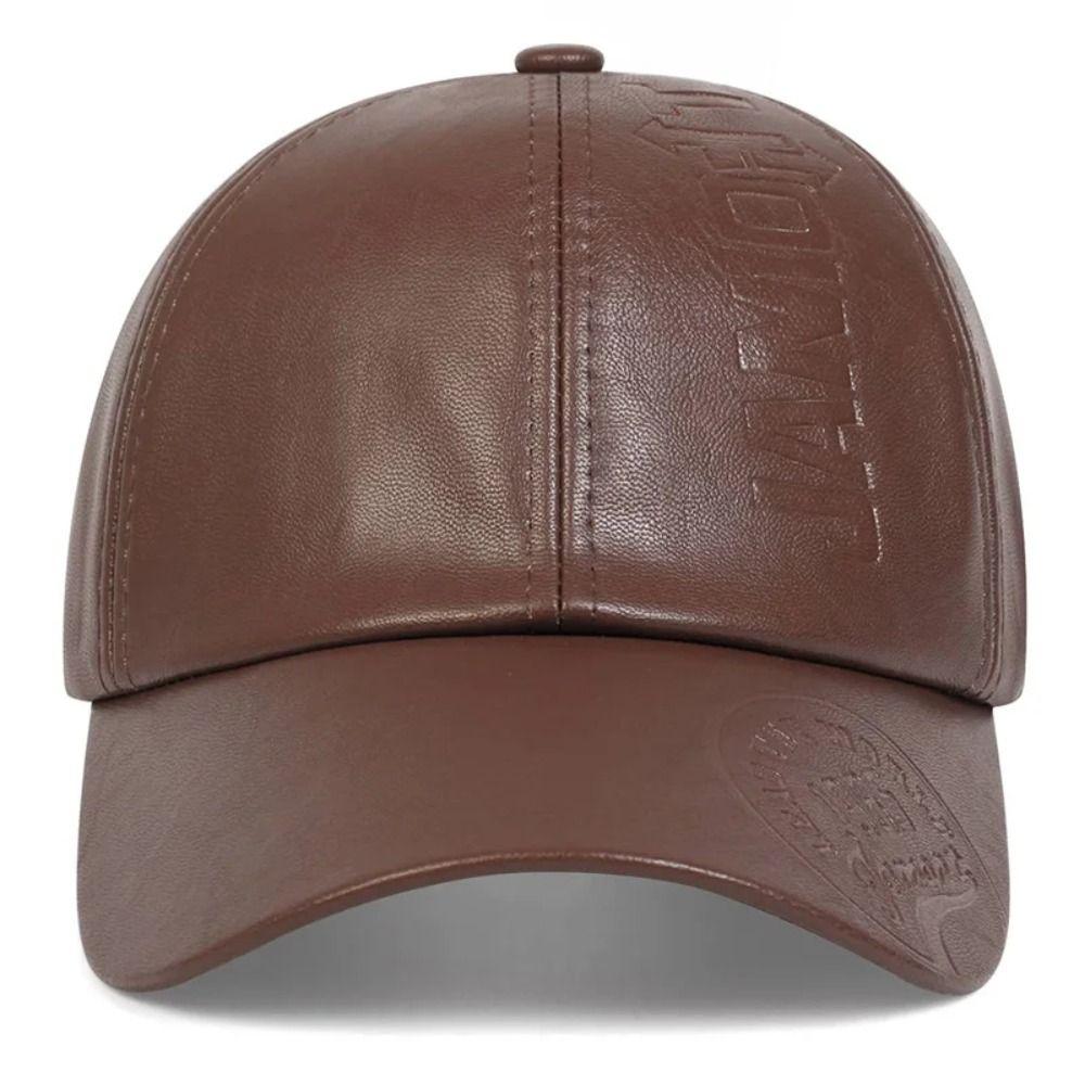 Casual Wear Men Vintage Hat Adjustable Sun Protection Hat Sun Cap Leather Baseball Cap  Dad Hat